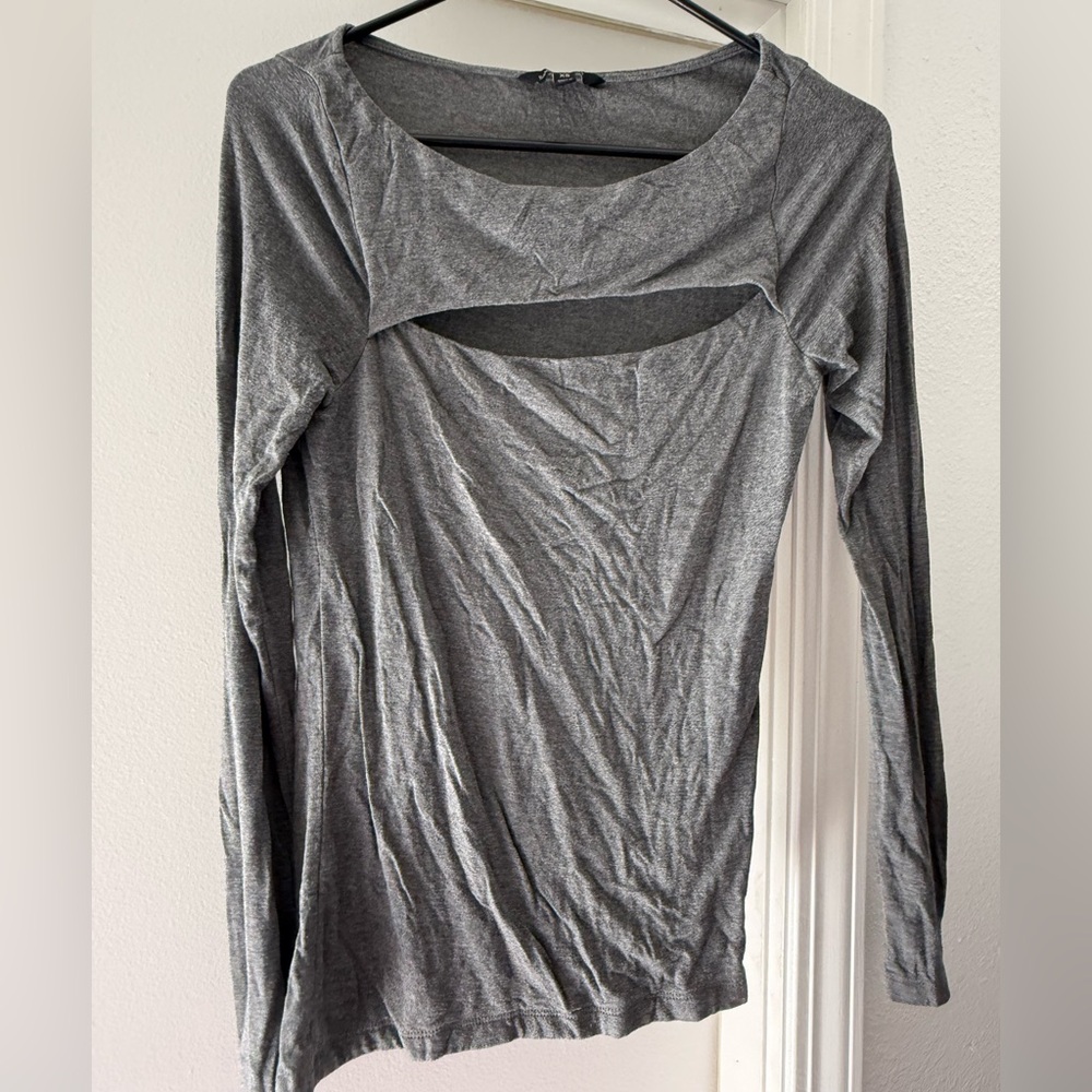 Banana Republic Charcoal Long Sleeve Top